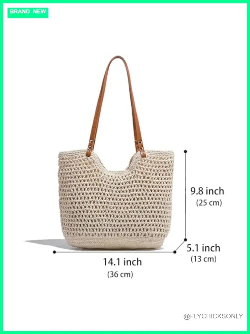 Crochet Handwoven Beach Tote Bag Hobo Shoulder Purse